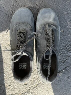 SAS Black Suede Walk Easy Walking Shoes Womens 8N